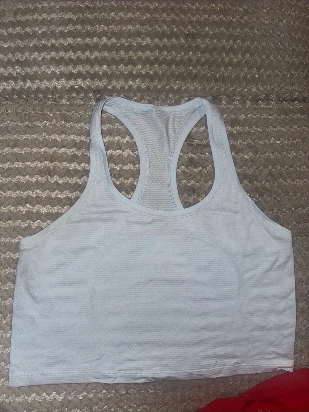lululemon athletica Light Blue Ribbed Racerback Crop Top